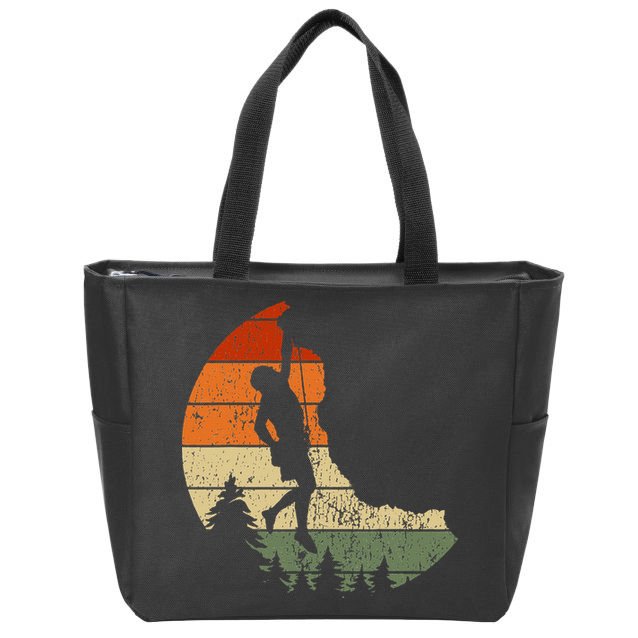 Retro Rock Climbing Vintage Climber Zip Tote Bag
