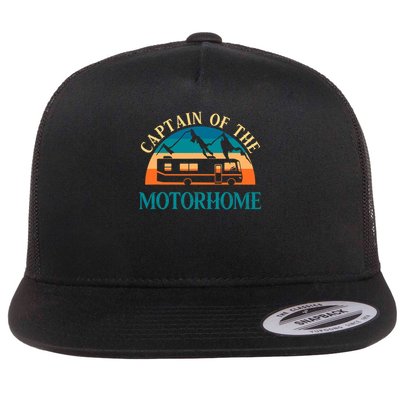 Retro Rv Camping Captain Of The Motorhome Camper Flat Bill Trucker Hat