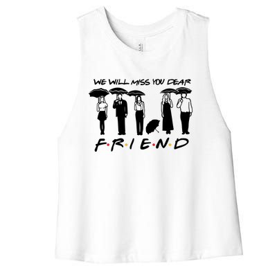 Retro Rip Chandler Bing We Will Miss You Dear Friends Movie Women's Racerback Cropped Tank