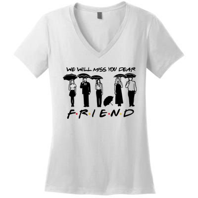 Retro Rip Chandler Bing We Will Miss You Dear Friends Movie Women's V-Neck T-Shirt