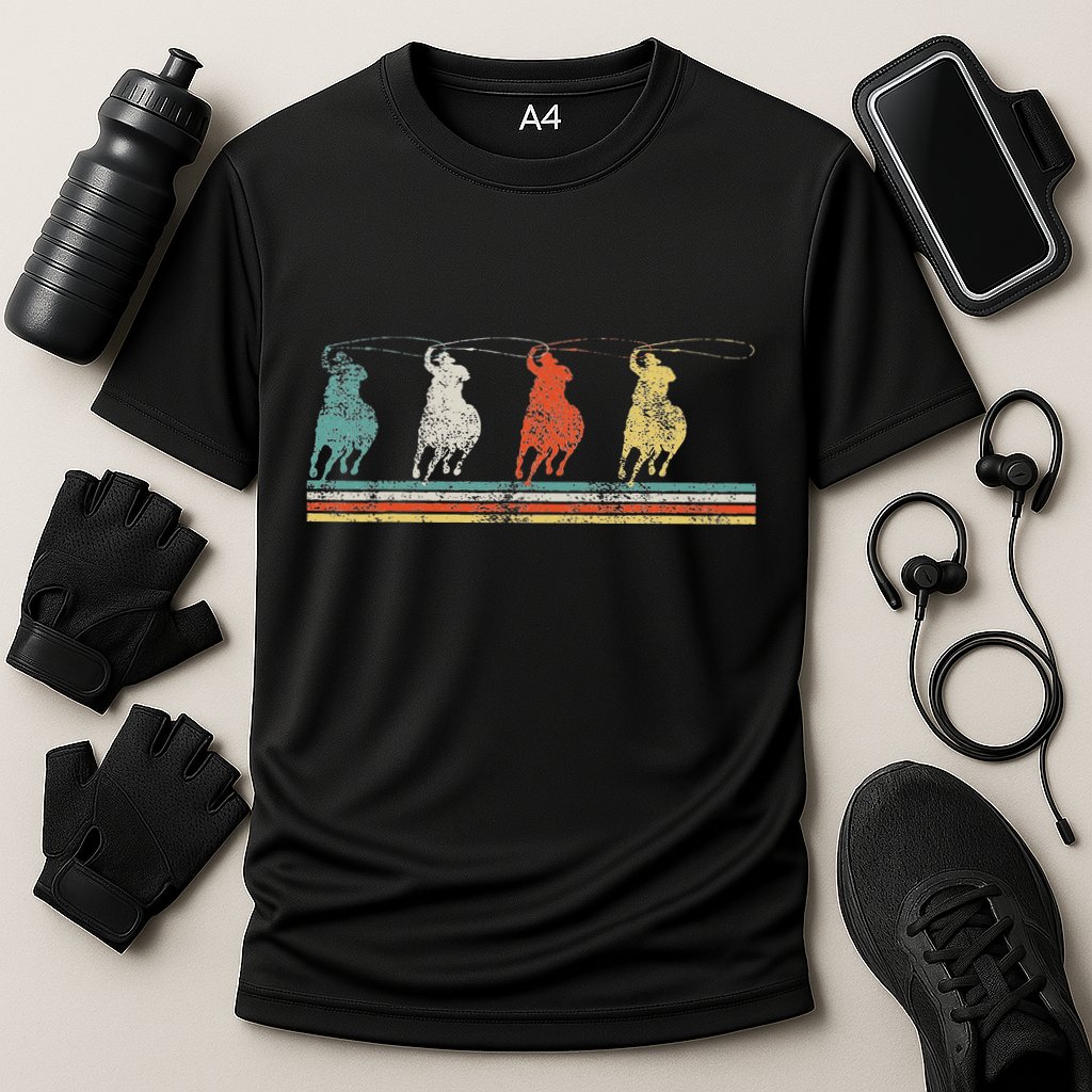Roping Rodeo Cowboy Cooling Performance Crew T-Shirt