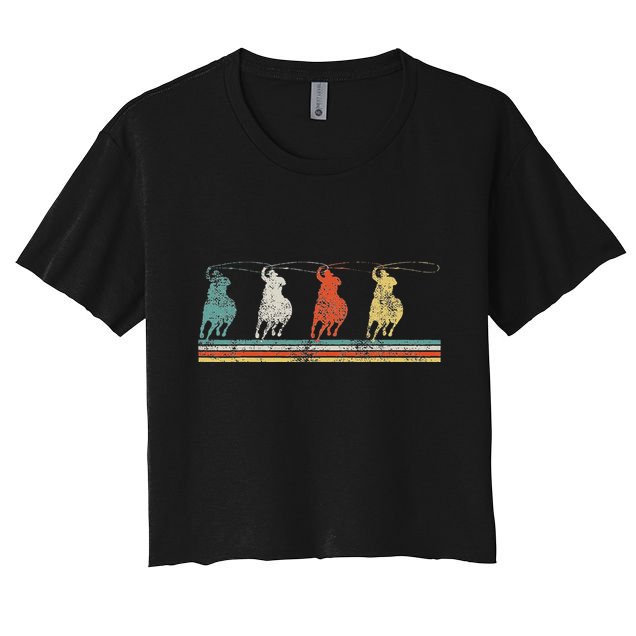 Roping Rodeo Cowboy Crop Top