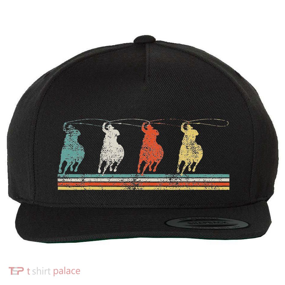 Roping Rodeo Cowboy Wool Snapback Cap