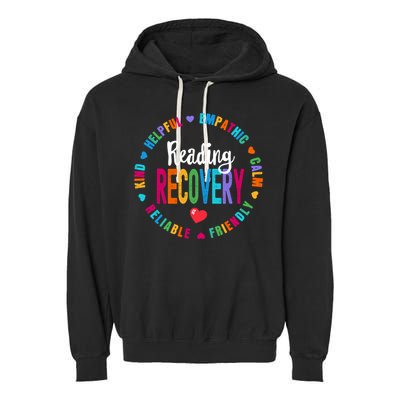 Reading Recovery Coach Teacher Specialist Literacy Gift Garment-Dyed Fleece Hoodie