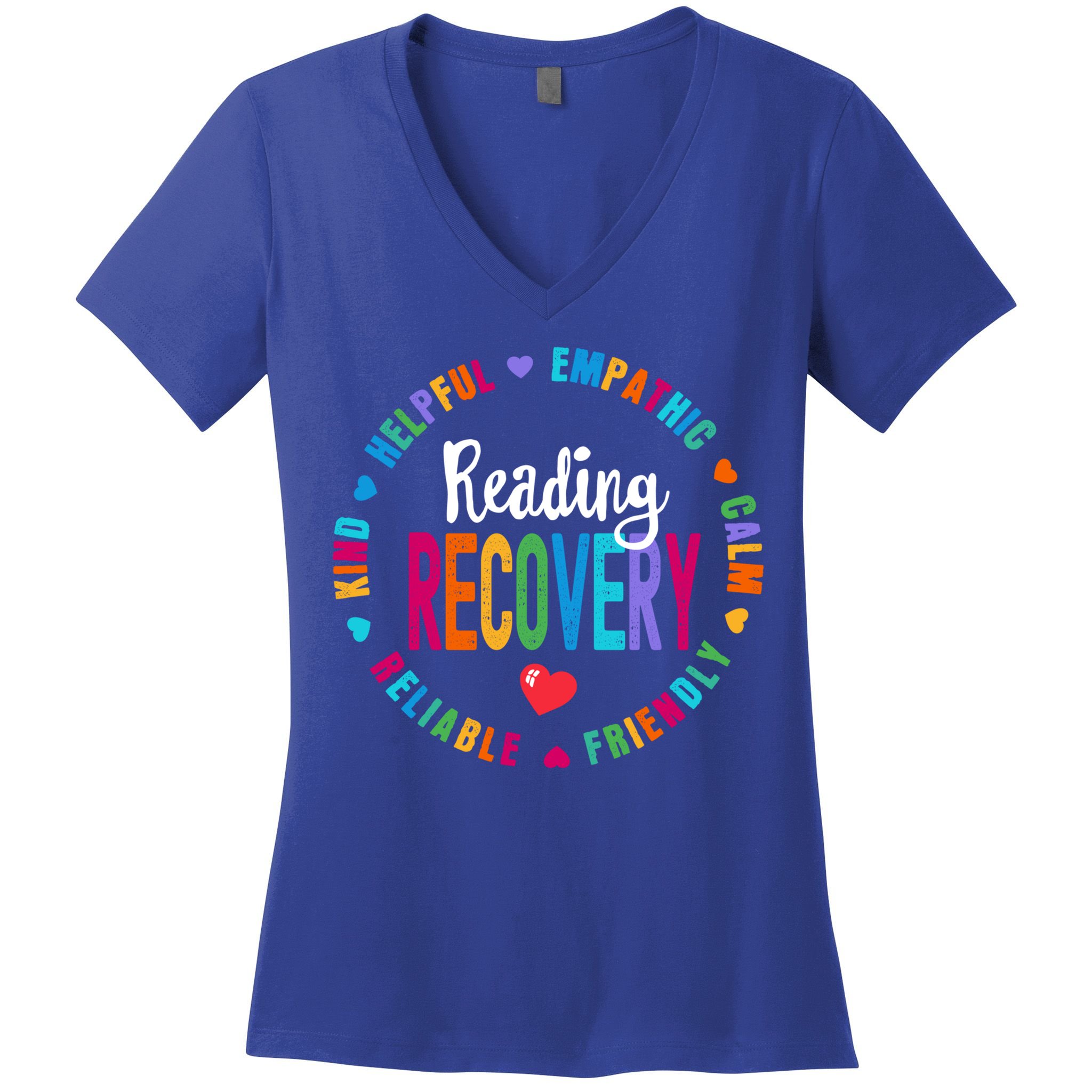 Reading Recovery Coach Teacher Specialist Literacy Gift Women's V-Neck T-Shirt