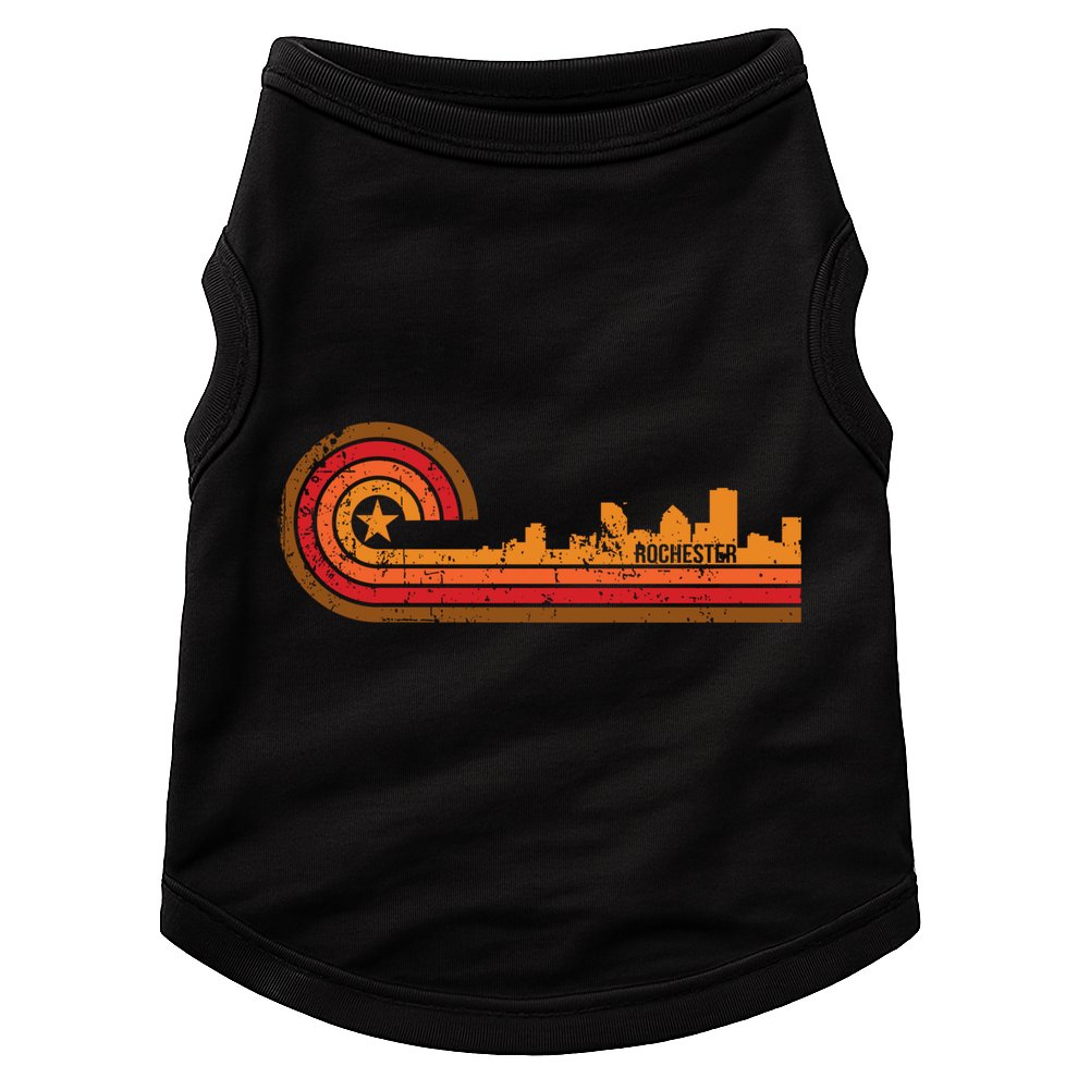 Retro Rochester Cityscape Gift Rochester Ny Skyline Gift Doggie Tank