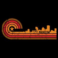 Retro Rochester Cityscape Gift Rochester Ny Skyline Gift Doggie Tank