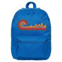 Retro Rochester Cityscape Gift Rochester Ny Skyline Gift 16 in Basic Backpack