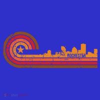 Retro Rochester Cityscape Gift Rochester Ny Skyline Gift Womens T-Shirt
