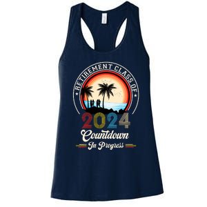 Retro Retirement Class Of 2024 Countdown In Progress Teacher Women's Racerback Tank