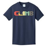 Retro Rock Climbing - Vintage Mountaineer Climb Climber Kids T-Shirt