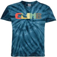 Retro Rock Climbing - Vintage Mountaineer Climb Climber Kids Tie-Dye T-Shirt