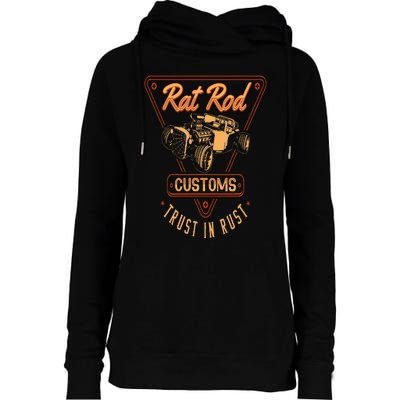 Rat Rod Customs Vintage Hot Rod Womens Funnel Neck Pullover Hood