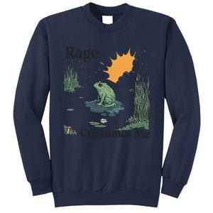 Retro Rage Consumes Me Funny Meme Frog Nature Lover Women Sweatshirt