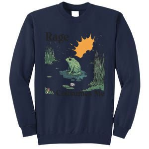 Retro Rage Consumes Me Funny Meme Frog Nature Lover Women Tall Sweatshirt