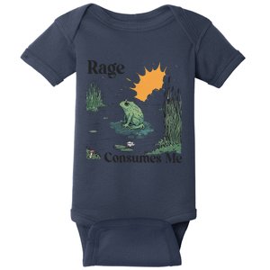 Retro Rage Consumes Me Funny Meme Frog Nature Lover Women Baby Bodysuit