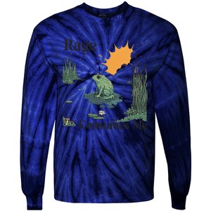 Retro Rage Consumes Me Funny Meme Frog Nature Lover Women Tie-Dye Long Sleeve Shirt