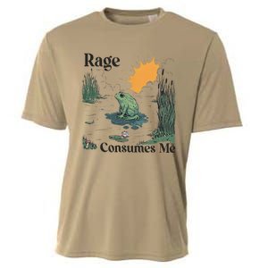 Retro Rage Consumes Me Funny Meme Frog Nature Lover Women Cooling Performance Crew T-Shirt