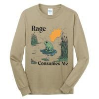 Retro Rage Consumes Me Funny Meme Frog Nature Lover Women Tall Long Sleeve T-Shirt