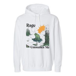 Retro Rage Consumes Me Funny Meme Frog Nature Lover Women Garment-Dyed Fleece Hoodie