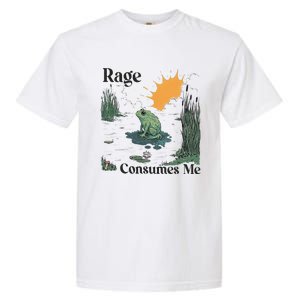 Retro Rage Consumes Me Funny Meme Frog Nature Lover Women Garment-Dyed Heavyweight T-Shirt