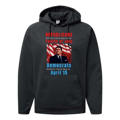 Ronald Reagan Conservative Performance Fleece Hoodie