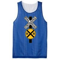 Rail Road Crossing Funny Lights Road Sign Train Mesh Reversible Basketball Jersey Tank