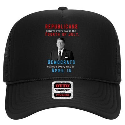 Ronald Reagan Conservative High Crown Mesh Back Trucker Hat