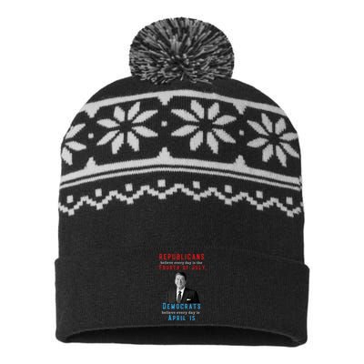 Ronald Reagan Conservative USA-Made Snowflake Beanie