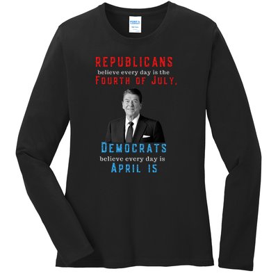 Ronald Reagan Conservative Ladies Long Sleeve Shirt