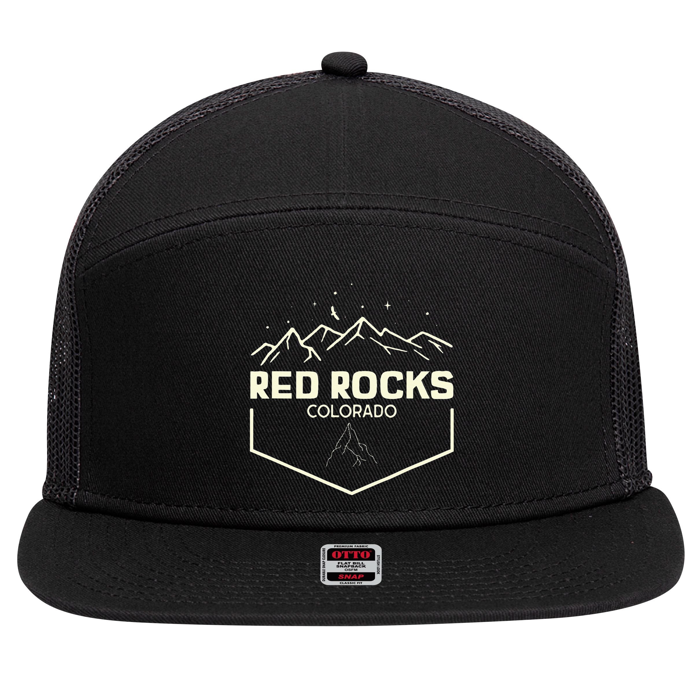 Red Rocks Colorado Epic Moonlight 7 Panel Mesh Trucker Snapback Hat
