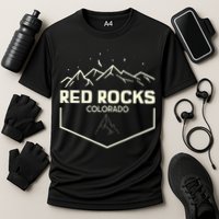 Red Rocks Colorado Epic Moonlight Cooling Performance Crew T-Shirt