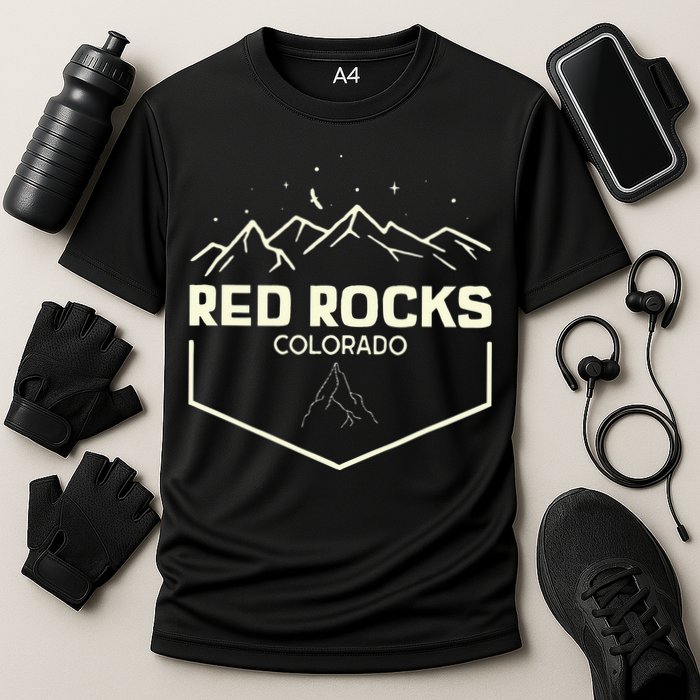 Red Rocks Colorado Epic Moonlight Cooling Performance Crew T-Shirt