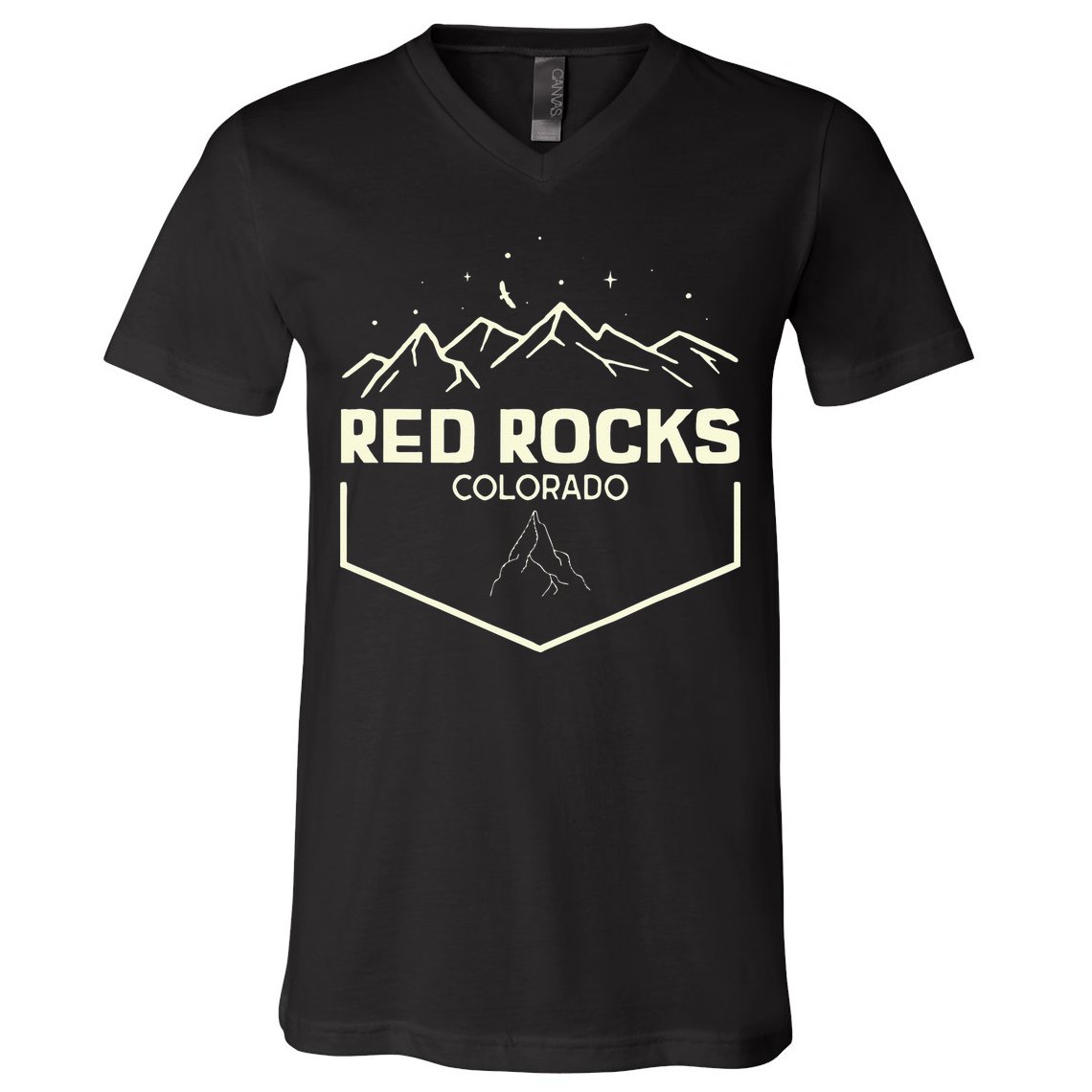 Red Rocks Colorado Epic Moonlight V-Neck T-Shirt