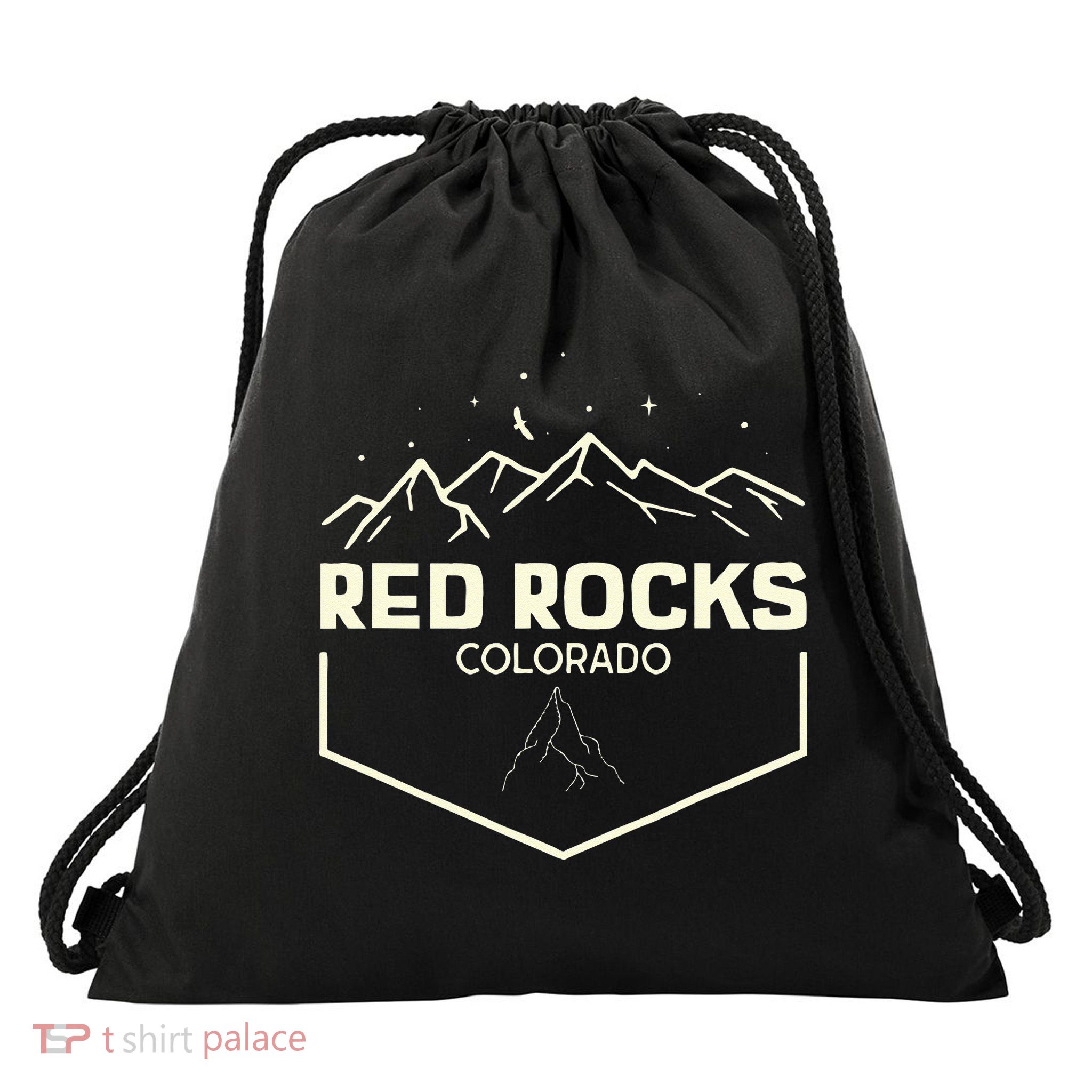 Red Rocks Colorado Epic Moonlight Drawstring Bag