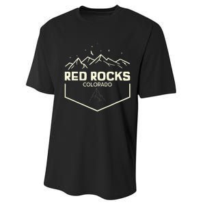 Red Rocks Colorado Epic Moonlight Performance Sprint T-Shirt