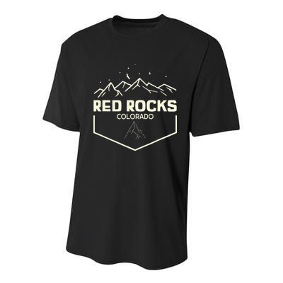 Red Rocks Colorado Epic Moonlight Youth Performance Sprint T-Shirt