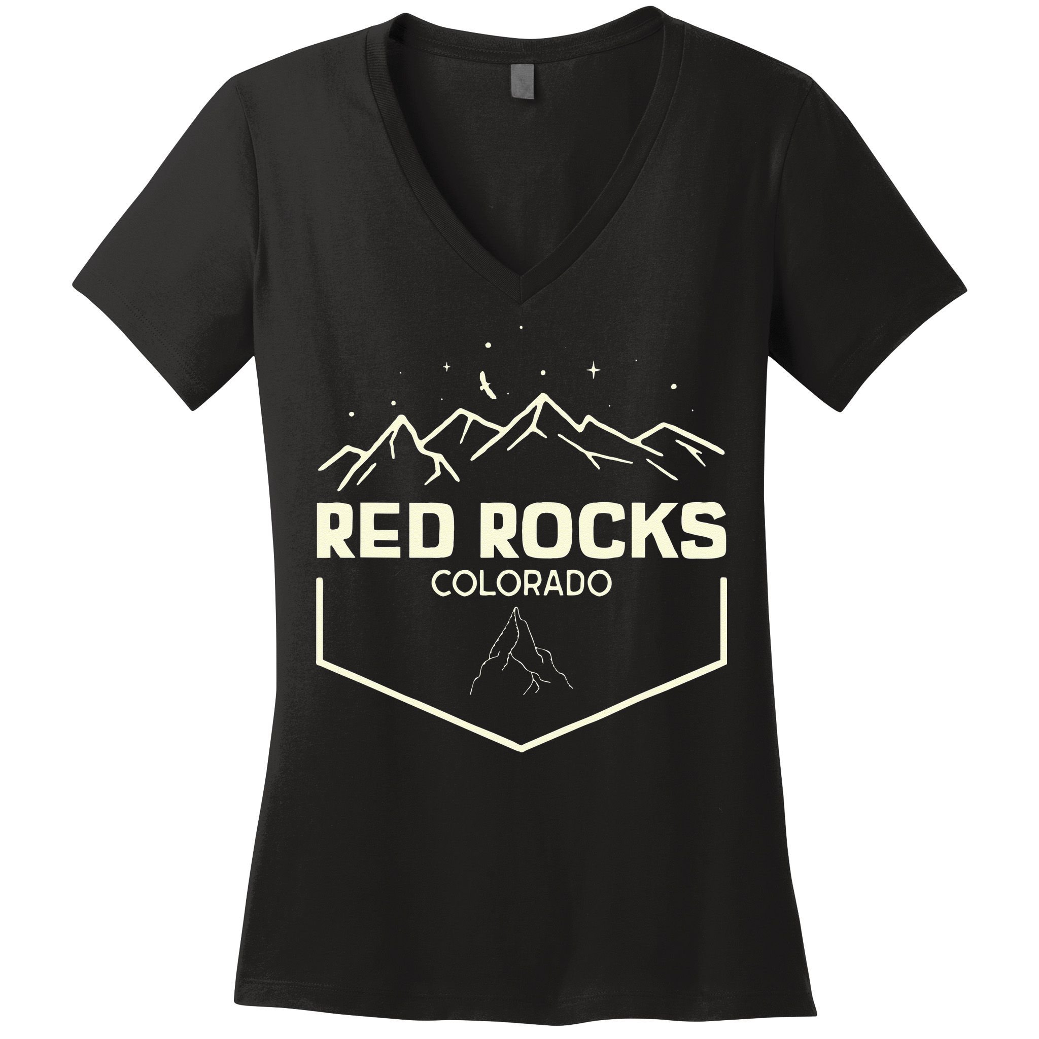 Red Rocks Colorado Epic Moonlight Women's V-Neck T-Shirt