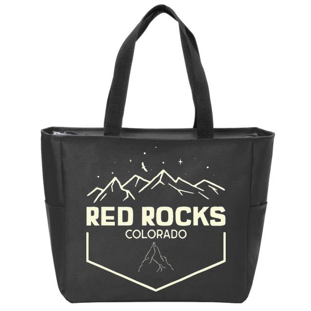 Red Rocks Colorado Epic Moonlight Zip Tote Bag