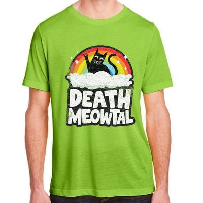 Retro Rainbow Cats Funny Death Metal Death Meowtal Cat Adult ChromaSoft Performance T-Shirt