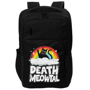 Retro Rainbow Cats Funny Death Metal Death Meowtal Cat Impact Tech Backpack