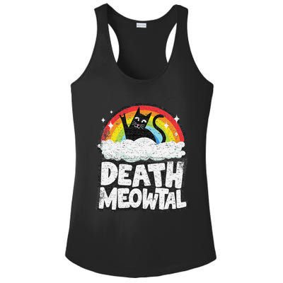 Retro Rainbow Cats Funny Death Metal Death Meowtal Cat Ladies PosiCharge Competitor Racerback Tank