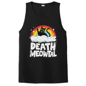 Retro Rainbow Cats Funny Death Metal Death Meowtal Cat PosiCharge Competitor Tank