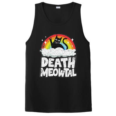 Retro Rainbow Cats Funny Death Metal Death Meowtal Cat PosiCharge Competitor Tank