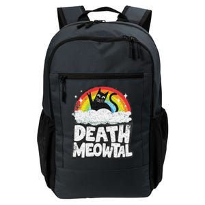 Retro Rainbow Cats Funny Death Metal Death Meowtal Cat Daily Commute Backpack