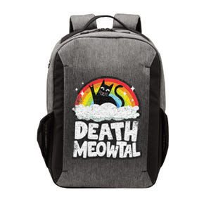 Retro Rainbow Cats Funny Death Metal Death Meowtal Cat Vector Backpack