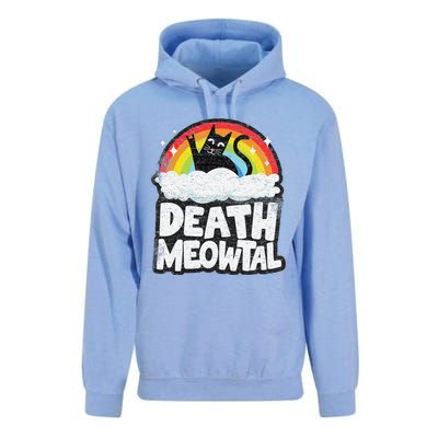 Retro Rainbow Cats Funny Death Metal Death Meowtal Cat Unisex Surf Hoodie