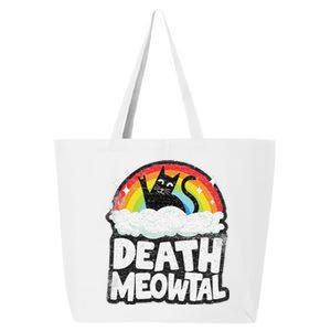 Retro Rainbow Cats Funny Death Metal Death Meowtal Cat 25L Jumbo Tote