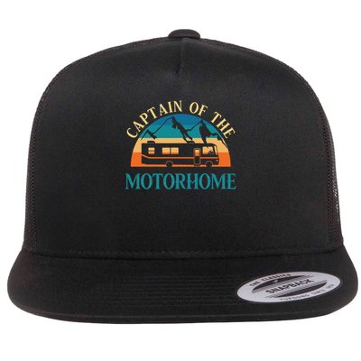 Retro Rv Camping Captain Of The Motorhome Camper Flat Bill Trucker Hat
