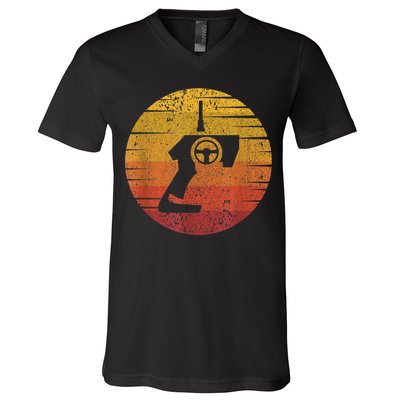 Retro RC Car Mini Car Drag Racing Slot Racer Slot Car V-Neck T-Shirt